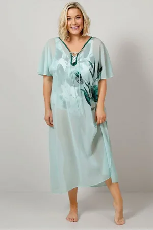 Ulla Popken Longbluse Kaftan oversized leicht transparent Seitenschlitze - Verkäufer: Popken Fashion Group