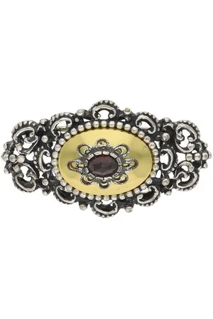JuwelmaLux Brosche Trachten Brosche 835/000 Silber, geschwärzt, vergoldet, mit - Verkäufer: Juwelier-Bacak