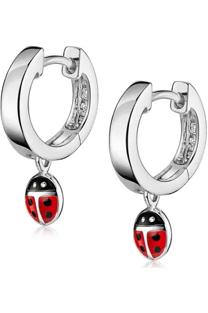 Materia Klappcreolen Kinderohrringe Marienkäfer Rot Emaille SO-235, 925 Sterling Silber - Verkäufer: Schmuck