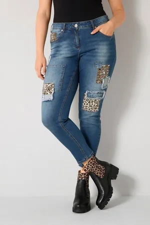 Angel of Style Röhrenjeans 7/8-Jeans Slim Fit Patches 5-Pocket - Verkäufer: Popken Fashion Group