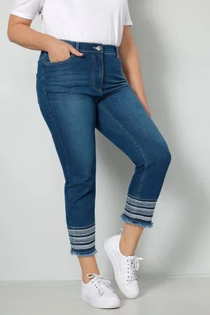 Miamoda Regular-fit-Jeans 3/4-Jeans Slim Fit Saumstickerei 5-Pocket - Verkäufer: Popken Fashion Group