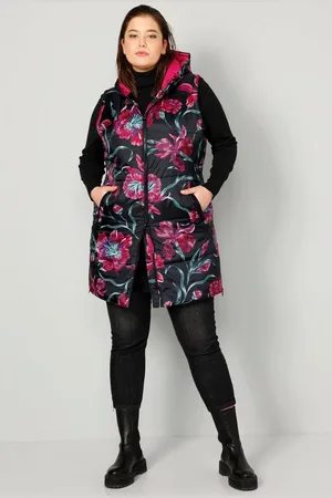 Angel of Style Steppweste Long-Steppweste Kapuze Alloverdruck Zipper - Verkäufer: Popken Fashion Group