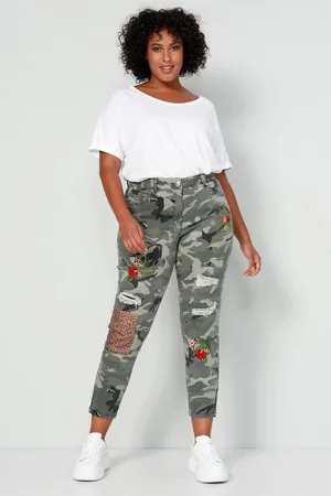 Angel of Style Funktionshose 3/4-Hose Komfort Fit Camouflage Destroy-effekte - Verkäufer: Popken Fashion Group