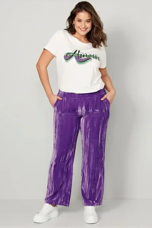 Angel of Style Schlupfhose Samthose Straight Fit Crash-Optik Elastikbund - Verkäufer: Popken Fashion Group