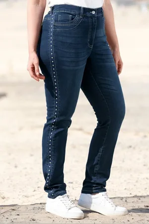 Miamoda Regular-fit-Jeans Jeans Straight Fit Ziernieten 5-Pocket - Verkäufer: Popken Fashion Group