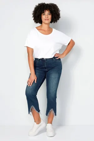 Angel of Style Regular-fit-Jeans 3/4-Jeans Schlag mit Zierketten 5-Pocket - Verkäufer: Popken Fashion Group