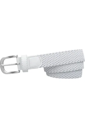 Alberto Flechtgürtel 01018778 Damen Golfgürtel Flechtgürtel Silver geflochten mit Schließe - Verkäufer: APPAREL PARTNERS