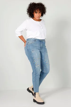 Angel of Style Regular-fit-Jeans Jeans Straight Fit Farbspritzer Destroy-Effekte - Verkäufer: Popken Fashion Group