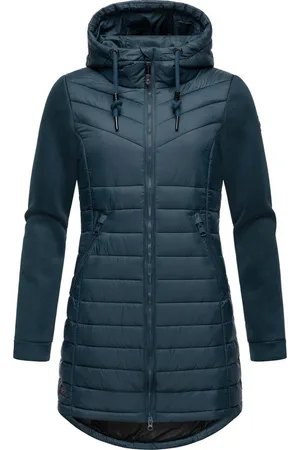 Ragwear Langjacke Sandrra Long Steppjacke aus modernem Materialmix mit Kapuze