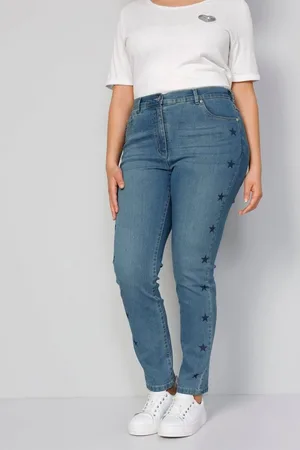 Miamoda Regular-fit-Jeans Jeans Slim Fit seitliche Sterne 5-Pocket - Verkäufer: Popken Fashion Group