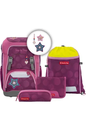 STEP BY STEP Schulranzen Schulranzen GIANT Glamour Star Set 5-teilig (5-teilig), 1. - 4. Klasse, ergonomisch, Easy-Grow-System - Verkäufer: DSBO
