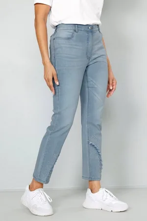 Miamoda Regular-fit-Jeans 7/8-Jeans Slim Fit Saum mit Glitzersteinchen - Verkäufer: Popken Fashion Group