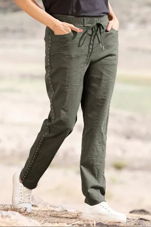 Miamoda Leggings Hose Straight Fit Ziernieten-Band Elastikbund - Verkäufer: Popken Fashion Group