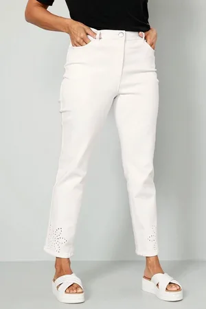 Miamoda Funktionshose 7/8-Jeans Slim Fit Saum Lochstickerei 5-Pocket - Verkäufer: Popken Fashion Group