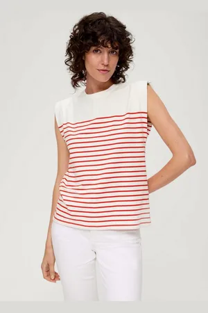 QS by s.Oliver Shirttop Streifentop mit Schulterpolster - Verkäufer: