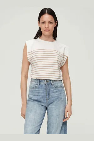 QS by s.Oliver Shirttop Streifentop mit Schulterpolster - Verkäufer: