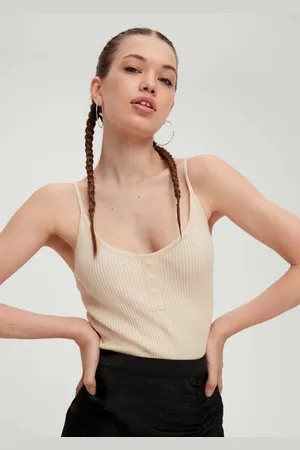QS by s.Oliver Shirttop Crop Top aus Viskosemix Zierknopf - Verkäufer: s.Oliver