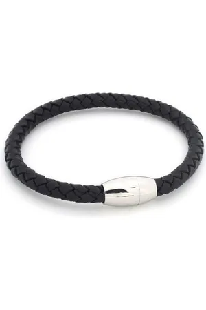Karma Lederarmband Herrenarmband 5mm 21 cm geflochten Magnetverschluss (Geschenk für Ihn), Herrenschmuck Männerarmband Männerschmuck - Verkäufer: Sanixa