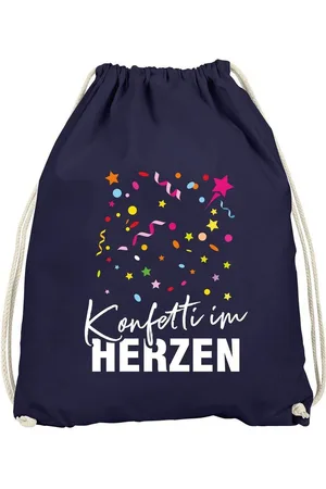 MoonWorks Turnbeutel Turnbeutel Fasching Karneval Konfetti im Herzen Spruch lustig - Verkäufer: Akowi