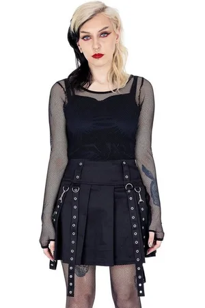 Heartless Plisseerock Louella Goth Nieten Ösen Gothic Riemen Plissiert Strapsen - Verkäufer: Schompi Trading e.K.