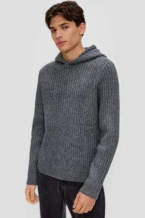 QS by s.Oliver Strickpullover Strick-Hoodie mit Rippstruktur Label-Patch - Verkäufer: s.Oliver