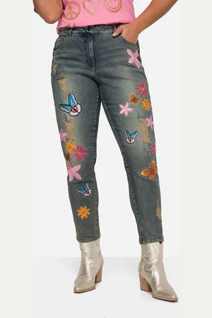 Angel of Style Regular-fit-Jeans 7/8-Slimjeans schmale Passform 5-Pocket Patches - Verkäufer: Popken Fashion Group