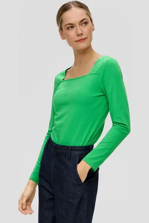 QS by s.Oliver Langarmshirt Langarmshirt mit Karreeausschnitt - Verkäufer: s.Oliver