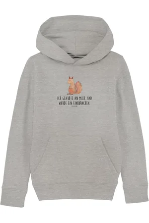 Mr. & Mrs. Panda Hoodie Einhorn Glauben 9-11 Jahre (134/146) - Heather Grey - Geschenk, Junge (1-tlg) Kuschelig weich - Verkäufer: