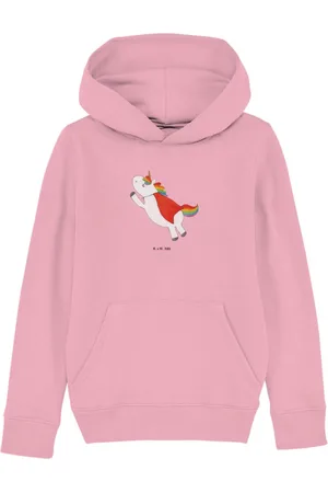 Mr. & Mrs. Panda Hoodie Einhorn Super 5-6 Jahre (110/116) - Cotton Pink - Geschenk, Jungen Ob (1-tlg) Umweltfreundlich nachhaltig - Verkäufer: