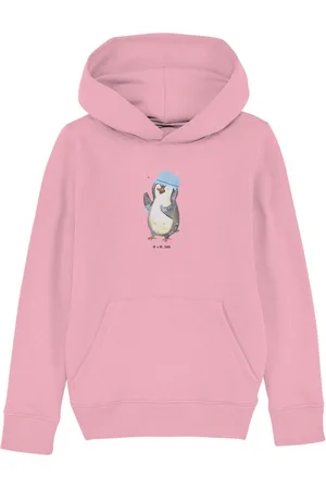 Mr. & Mrs. Panda Hoodie Pinguin Duschen 7-8 Jahre (122/128) - Cotton Pink - Geschenk, Jungen (1-tlg) Atemfähig - Verkäufer:
