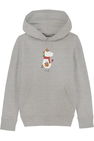 Mr. & Mrs. Panda Hoodie Einhorn Pilz 5-6 Jahre (110/116) - Heather Grey - Geschenk, Jungen Ho (1-tlg) Handgemacht mit Liebe - Verkäufer: