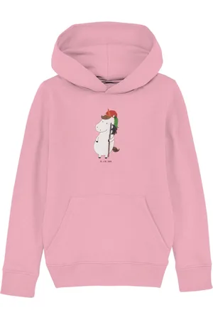 Mr. & Mrs. Panda Hoodie Einhorn Junge 9-11 Jahre (134/146) - Cotton Pink - Geschenk, Bube, Ju (1-tlg) Unikat - Verkäufer: