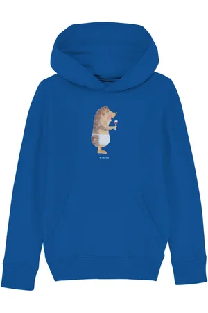 Mr. & Mrs. Panda Hoodie Igel Wein 9-11 Jahre (134/146) - Royal Blue - Geschenk, Jungen Hoodie (1-tlg) Kuschelig weich - Verkäufer: