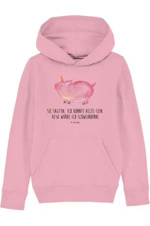 Mr. & Mrs. Panda Hoodie Einhorn Schwein 9-11 Jahre (134/146) - Cotton Pink - Geschenk, Jungen (1-tlg) Umweltfreundlich - Verkäufer: