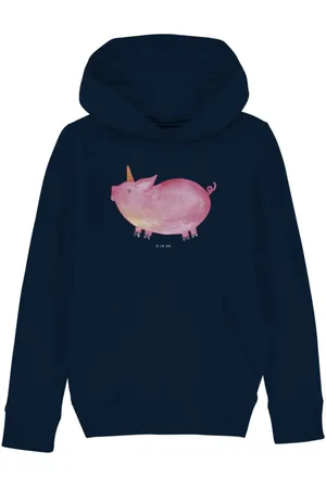 Mr. & Mrs. Panda Hoodie Einhorn Schwein 9-11 Jahre (134/146) - French Navy - Geschenk, Jungen (1-tlg) Umweltfreundlich - Verkäufer: