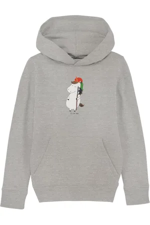 Mr. & Mrs. Panda Hoodie Einhorn Junge 9-11 Jahre (134/146) - Heather Grey - Geschenk, Bube, J (1-tlg) Kuschelig weich - Verkäufer: