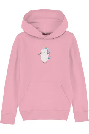 Mr. & Mrs. Panda Hoodie Einhorn Fitness 9-11 Jahre (134/146) - Cotton Pink - Geschenk, Jungen (1-tlg) Modischer Schnitt - Verkäufer: