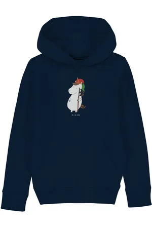 Mr. & Mrs. Panda Hoodie Einhorn Junge 5-6 Jahre (110/116) - French Navy - Geschenk, Einhörner (1-tlg) Biologisch und nachhaltig - Verkäufer: