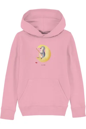 Mr. & Mrs. Panda Hoodie Pinguin Mond 7-8 Jahre (122/128) - Cotton Pink - Geschenk, Jungen Obe (1-tlg) Sonderdesigns - Verkäufer: