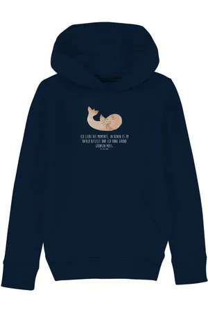 Mr. & Mrs. Panda Hoodie Robbe Liegen 7-8 Jahre (122/128) - French Navy - Geschenk, Jungen Kle (1-tlg) Sonderdesigns - Verkäufer:
