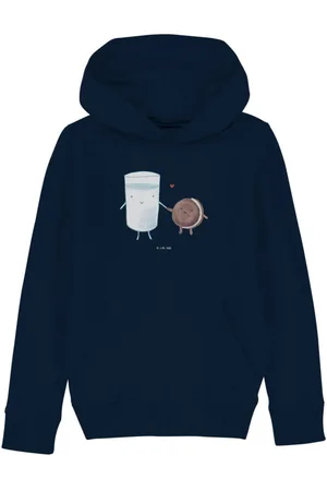 Mr. & Mrs. Panda Hoodie Milch Keks 9-11 Jahre (134/146) - French Navy - Geschenk, Jungen Hood (1-tlg) Kuschelig weich - Verkäufer: