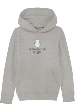 Mr. & Mrs. Panda Hoodie Einhorn Fitness 9-11 Jahre (134/146) - Heather Grey - Geschenk, Junge (1-tlg) Kuschelig weich - Verkäufer: