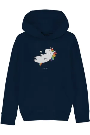 Mr. & Mrs. Panda Hoodie Einhorn Cocktail 7-8 Jahre (122/128) - French Navy - Geschenk, Jungen (1-tlg) Sonderdesigns - Verkäufer: