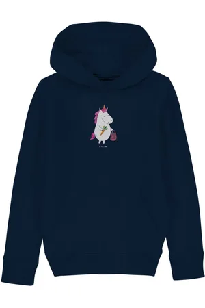 Mr. & Mrs. Panda Hoodie Einhorn Gemüse 9-11 Jahre (134/146) - French Navy - Geschenk, Jungen (1-tlg) Handgefertigt - Verkäufer: