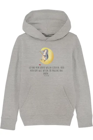 Mr. & Mrs. Panda Hoodie Pinguin Mond 5-6 Jahre (110/116) - Heather Grey - Geschenk, Jungen Ob (1-tlg) Handgemacht mit Liebe - Verkäufer: