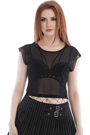 Banned Retro Crop-Top Bauchfreies Oberteil Sinead Mesh Netz Bauchfrei - Verkäufer: Schompi Trading e.K.