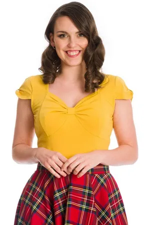Banned Retro Shirttop Sweet Summer Mustard Retro Vintage Oberteil Rockabilly - Verkäufer: Schompi Trading e.K.