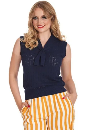 Banned Retro Stricktop Anchor Ahoy Navy Vintage Anker Oberteil Retro - Verkäufer: Schompi Trading e.K.