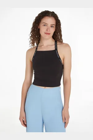 Calvin Klein Spaghettitop LOGO ELASTIC STRAPPY TOP mit Logoschriftzug