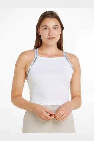 Calvin Klein Spaghettitop LOGO ELASTIC STRAPPY TOP mit Logoschriftzug